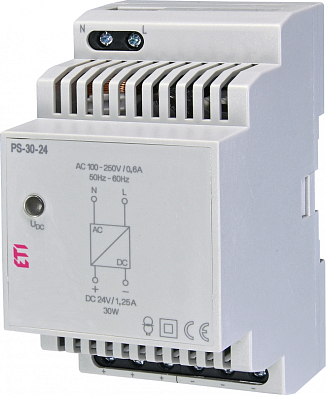 Блок питания PS-30-24 (Вход: 100-250V AC; Выход: 24V DC/30W/1,25A) - фото1