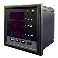 Многофунк. изм. прибор  PD666-2S4 380V 5A 3ф 72x72 светодиод. дисплей RS485