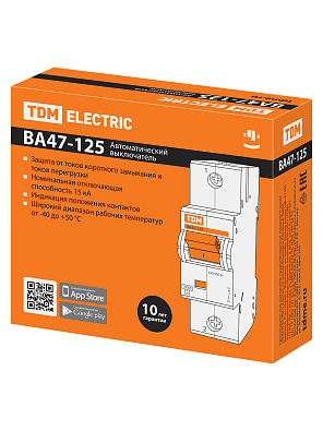 ВА47-125 1Р 25А 15кА  х-ка С TDM ELECTRIC модульный автоматический выключатель - фото8