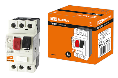 Пускатель ПРК32-0,25 In=0,25A Ir=0,16-0,25A Ue 660В TDM ELECTRIC - фото1